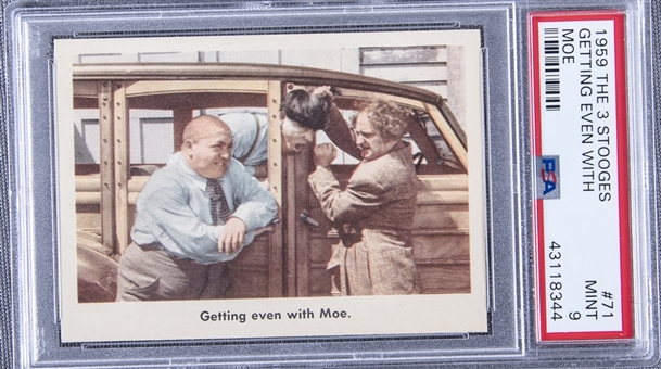 1959 Fleer "Three Stooges" #71 "Getting Even With… " – PSA MINT 9